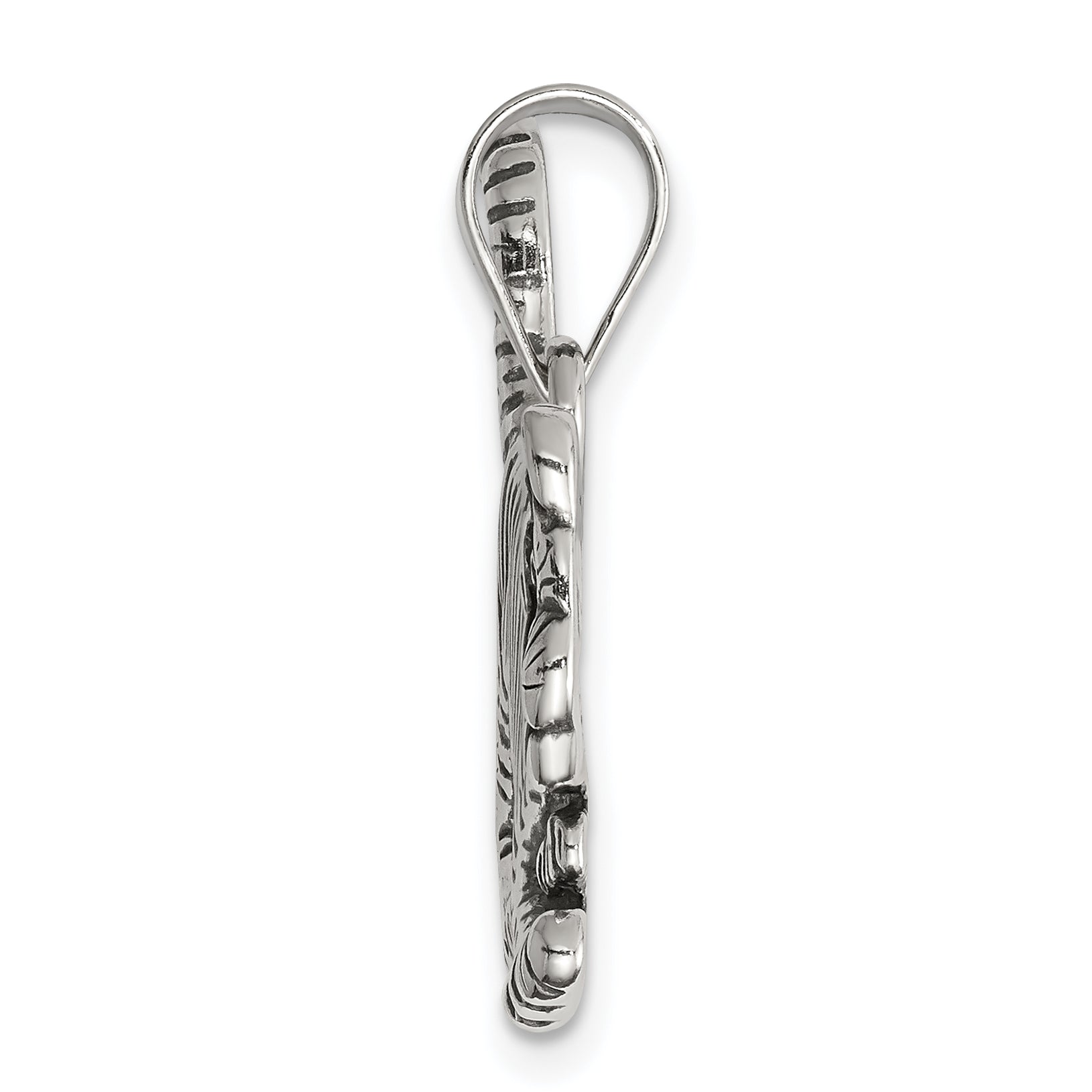 Sophia Jewelers 925 Sterling Silver Antiqued Tiger Charm Pendant