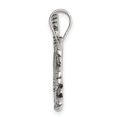 Sophia Jewelers 925 Sterling Silver Antiqued Tiger Charm Pendant