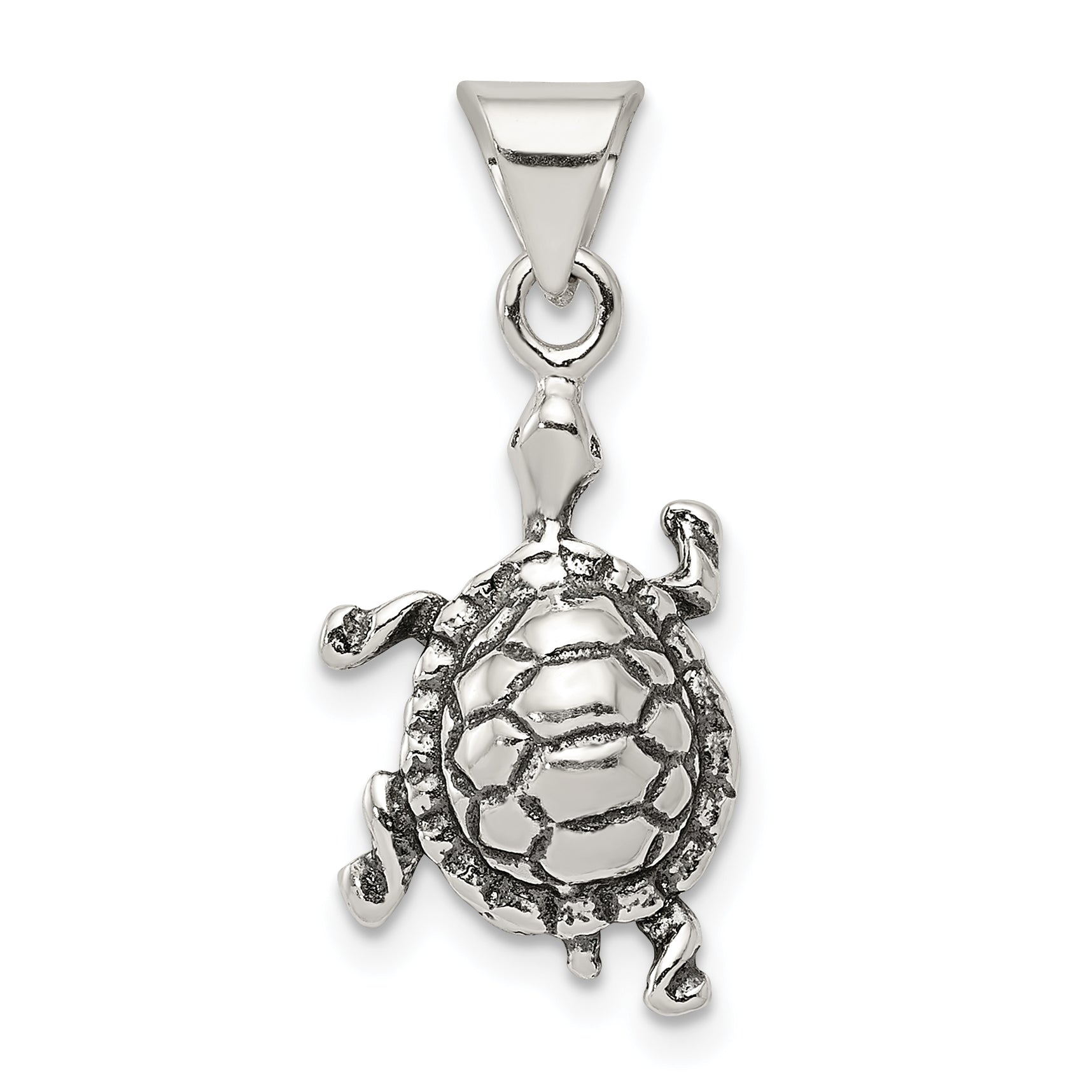 Sterling Silver Antiqued Turtle Charm Main image