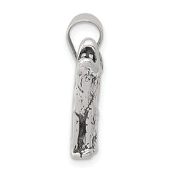 Sophia Jewelers Men's 925 Sterling Silver Antiqued Wolf Pendant