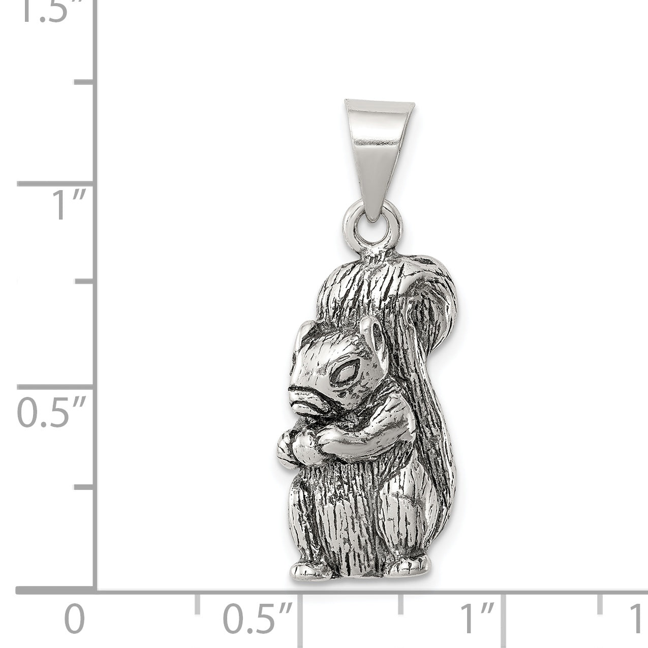 Men's 925 Sterling Silver Antiqued Squirrel Charm Pendant by Sophia Jewelers Secondary image
