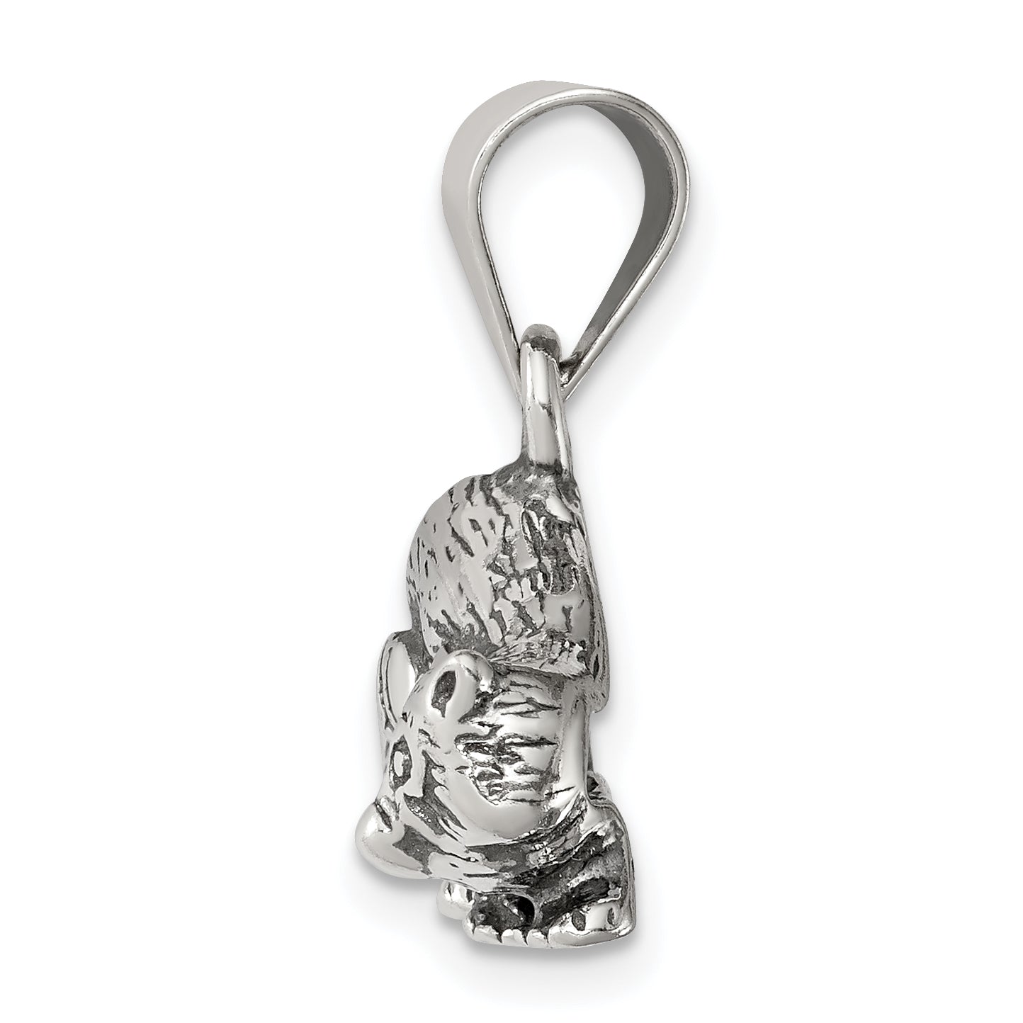 Sterling Silver 925 Raccoon Charm Antique Finish Men's Pendant Secondary image