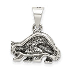 Sterling Silver 925 Raccoon Charm Antique Finish Men's Pendant