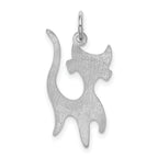 Sterling Silver 925 Cat Charm with Rhodium-Plated Elegant Design