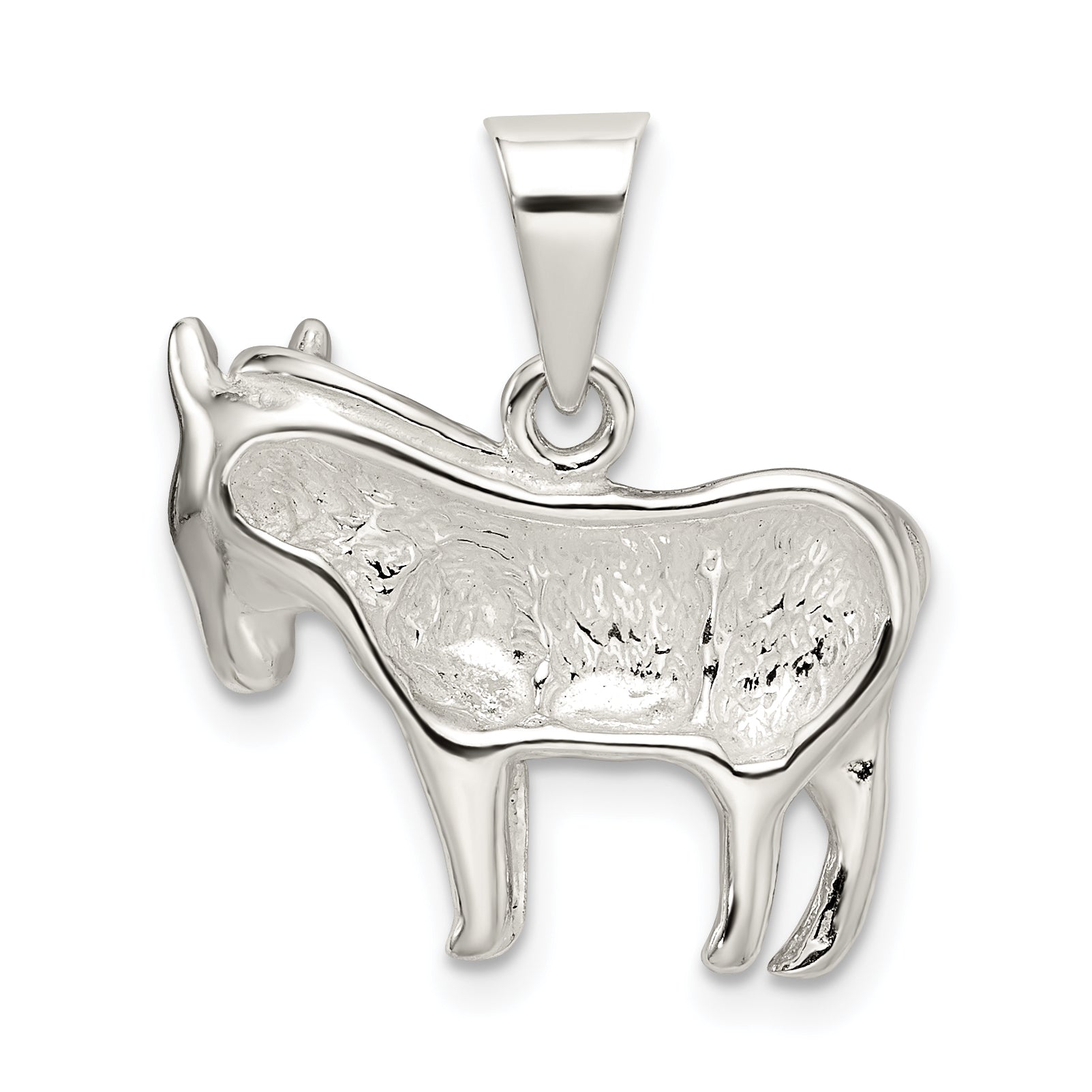 Sophia Jewelers Sterling Silver Donkey Pendant Polished Anti-Tarnish Elegant Charm