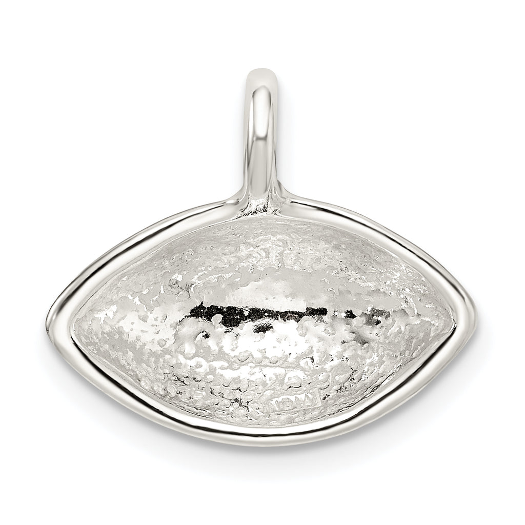 Sterling Silver 925 Football Pendant with Polished Anti-Tarnish Finish