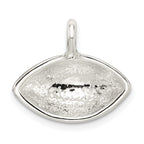 Sterling Silver 925 Football Pendant with Polished Anti-Tarnish Finish
