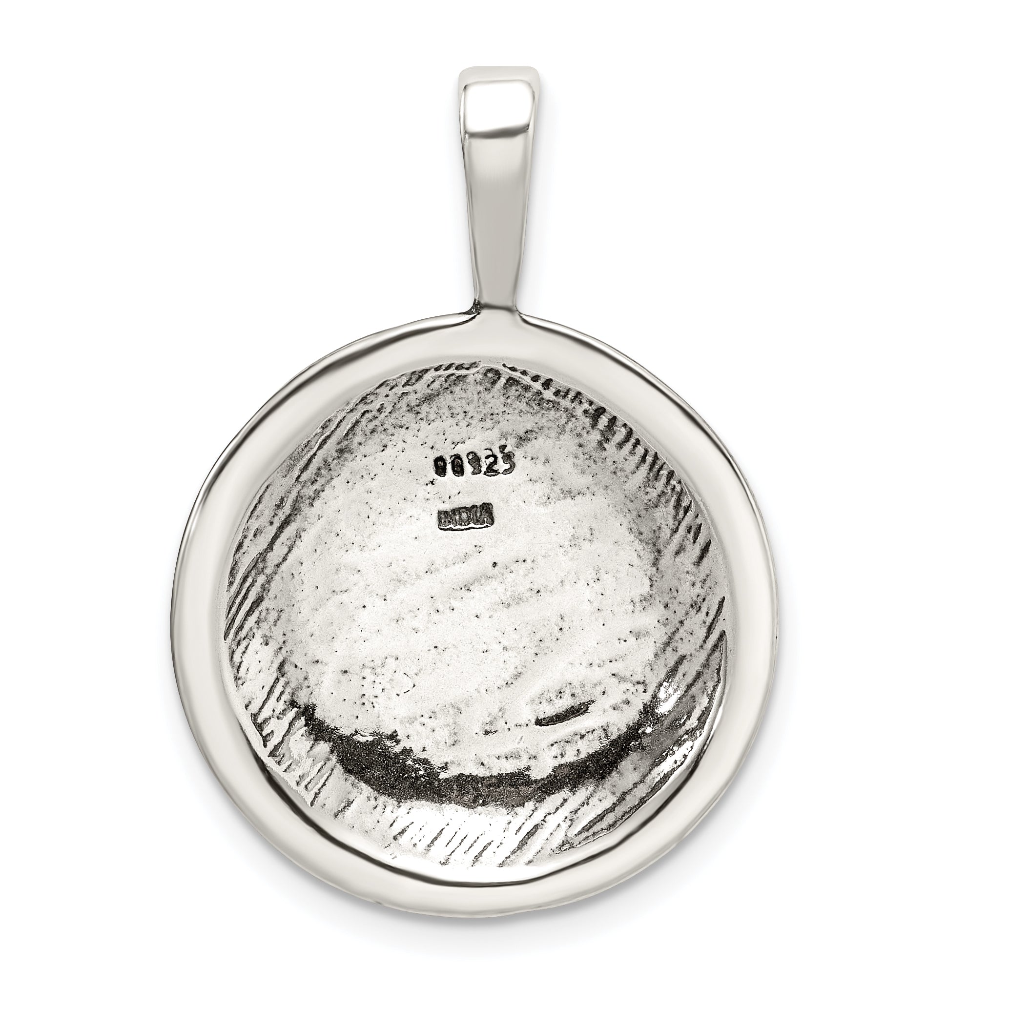 Sterling Silver 925 Men's Soccer Ball Pendant Polished Antique