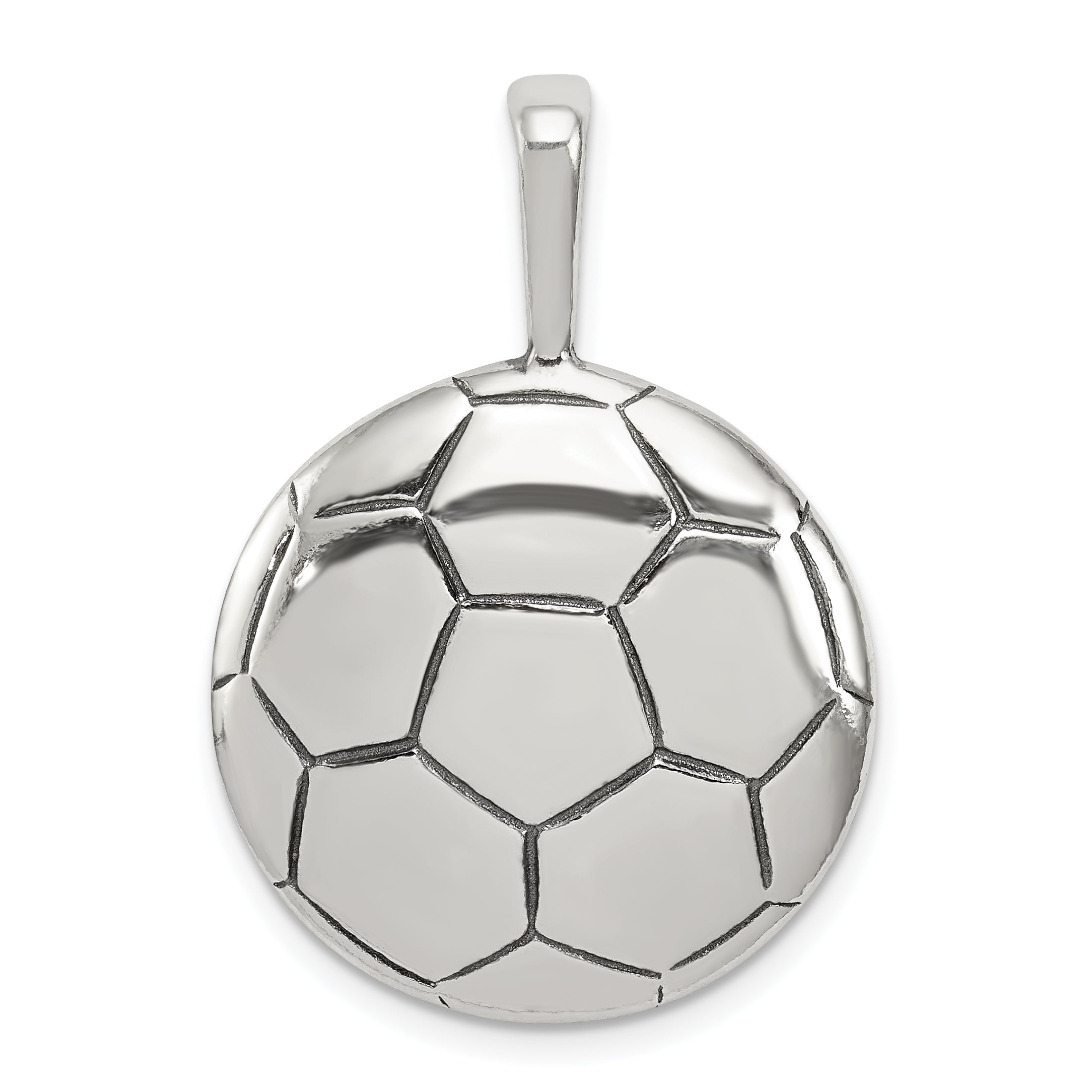 Sterling Silver Antiqued Soccer Ball Pendant Main image