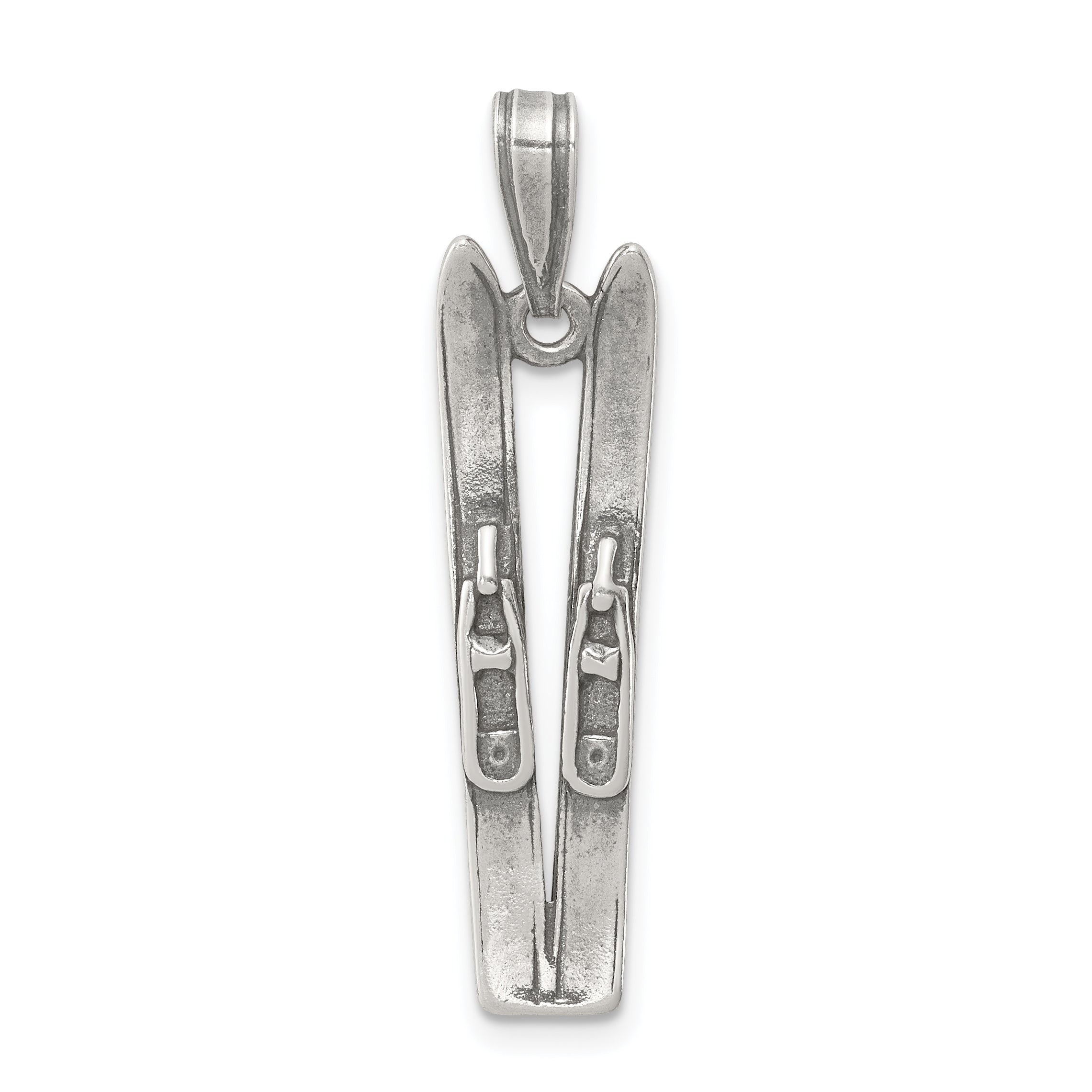 Sterling Silver Antiqued Ski's Charm Main image