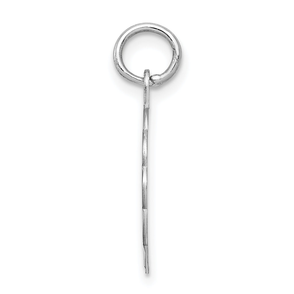 Sterling Silver 925 Brocaded A Initial Charm Rhodium-Plated Elegant Design