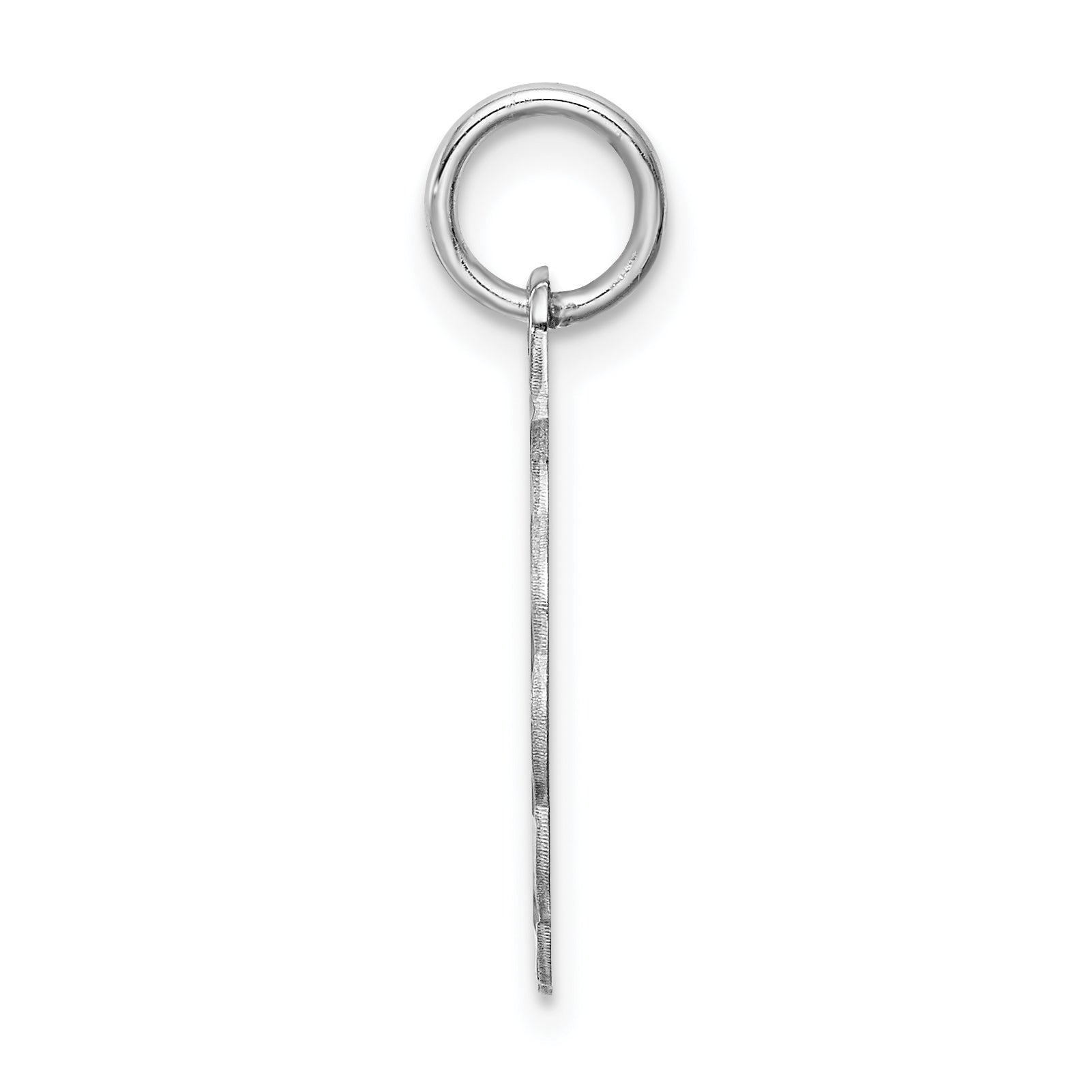 Sophia Jewelers Sterling Silver C Charm with Brocaded Rhodium-Plated Detailing
