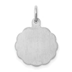 Sterling Silver Letter F Pendant with Rhodium Brocade Detailing