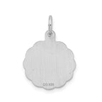 Sterling Silver 925 Rhodium-Plated Initial I Brocaded Pendant