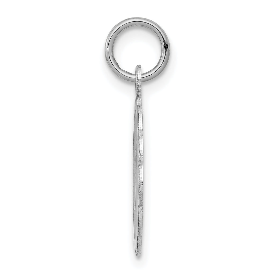 Sterling Silver Rhodium-Plated Letter J Pendant Elegant Brocaded Design