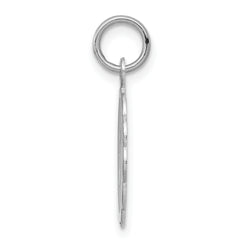 Sterling Silver Rhodium-Plated Letter J Pendant Elegant Brocaded Design