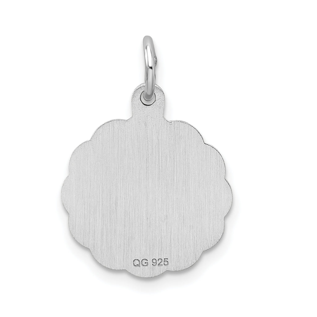 Sophia Jewelers Sterling Silver Rhodium-Plated Letter M Pendant Elegant Charm