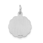 Sophia Jewelers Sterling Silver Rhodium-Plated Letter M Pendant Elegant Charm