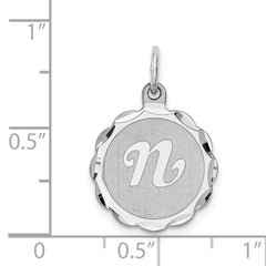 Sterling Silver Initial N Pendant with Rhodium Plating Elegant 925 Craftmanship
