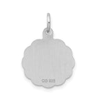 Sterling Silver/Rhodium-plated Brocaded Letter P Initial Pendant
