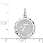 Sophia Jewelers Rhodium-Plated Sterling Silver Initial T Pendant Elegant Design