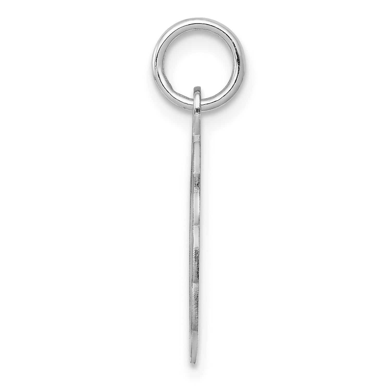 Sterling Silver 925 Brocaded V Initial Pendant Elegant Rhodium Plated Secondary image