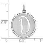 Sterling Silver 925 Rhodium-Plated Initial D Charm Elegant Brocade Design