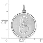 Sophia Jewelers Sterling Silver Rhodium-Plated Brocaded Initial E Charm