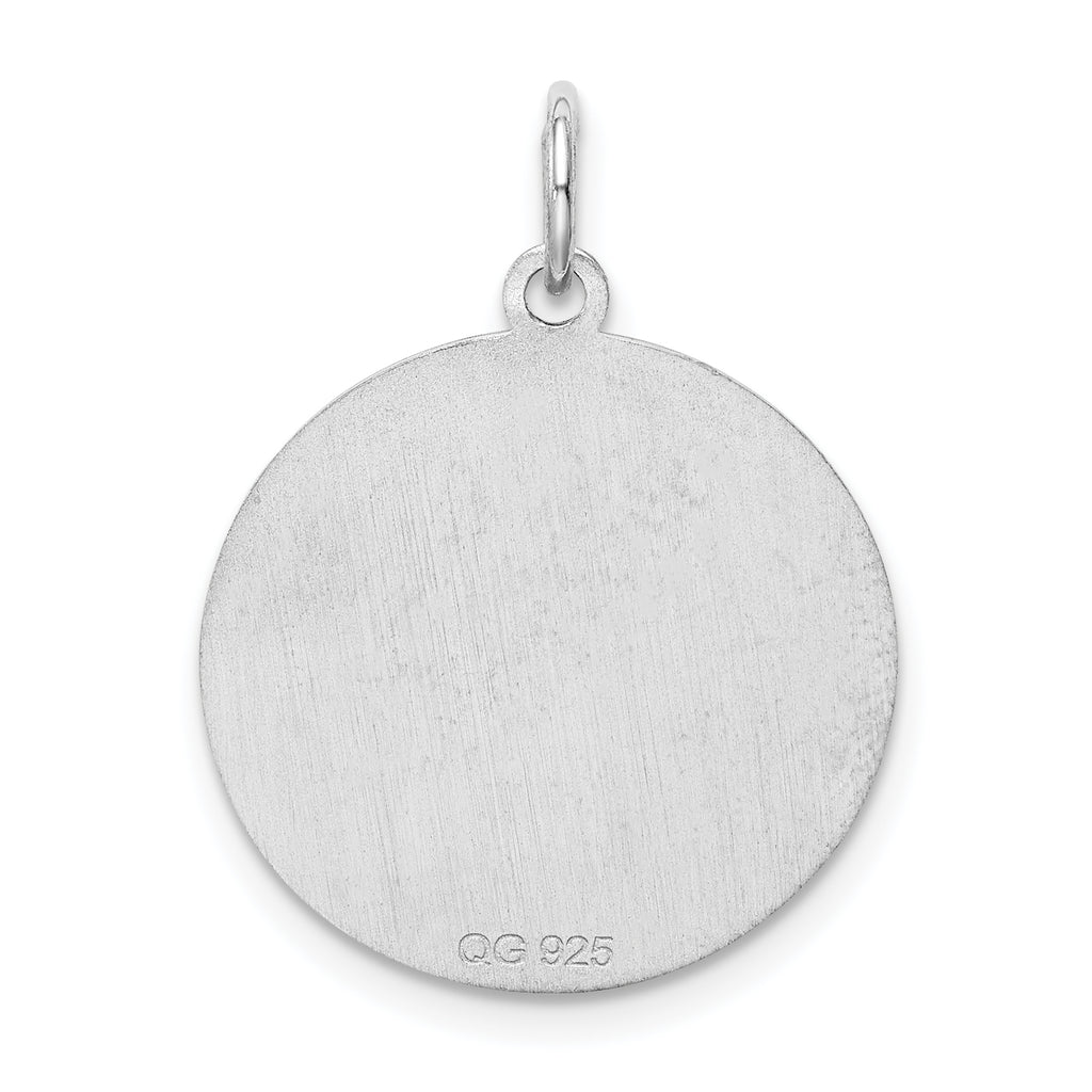 Sterling Silver Rhodium-Plated Initial G Pendant Elegant Brocaded Design