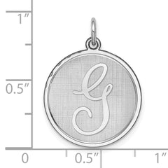 Sterling Silver Rhodium-Plated Initial G Pendant Elegant Brocaded Design