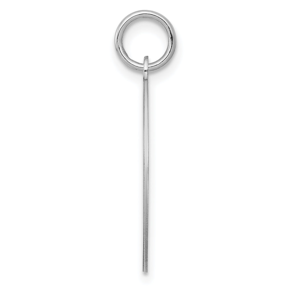 Sterling Silver Rhodium-Plated Initial I Charm Elegant Brocaded Design