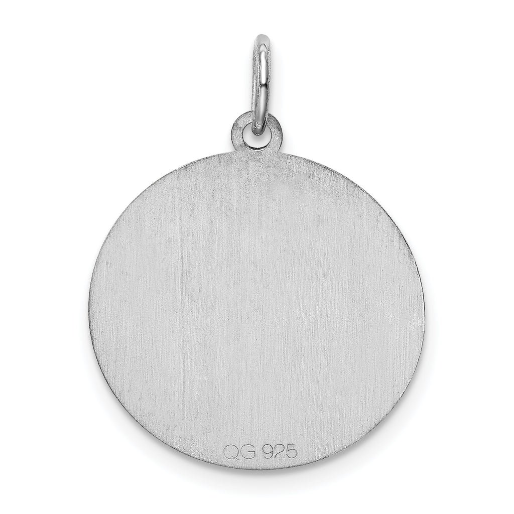 Sophia Jewelers Sterling Silver 'J' Charm with Rhodium Brocade Finish