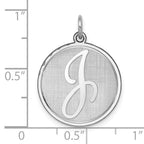 Sophia Jewelers Sterling Silver 'J' Charm with Rhodium Brocade Finish