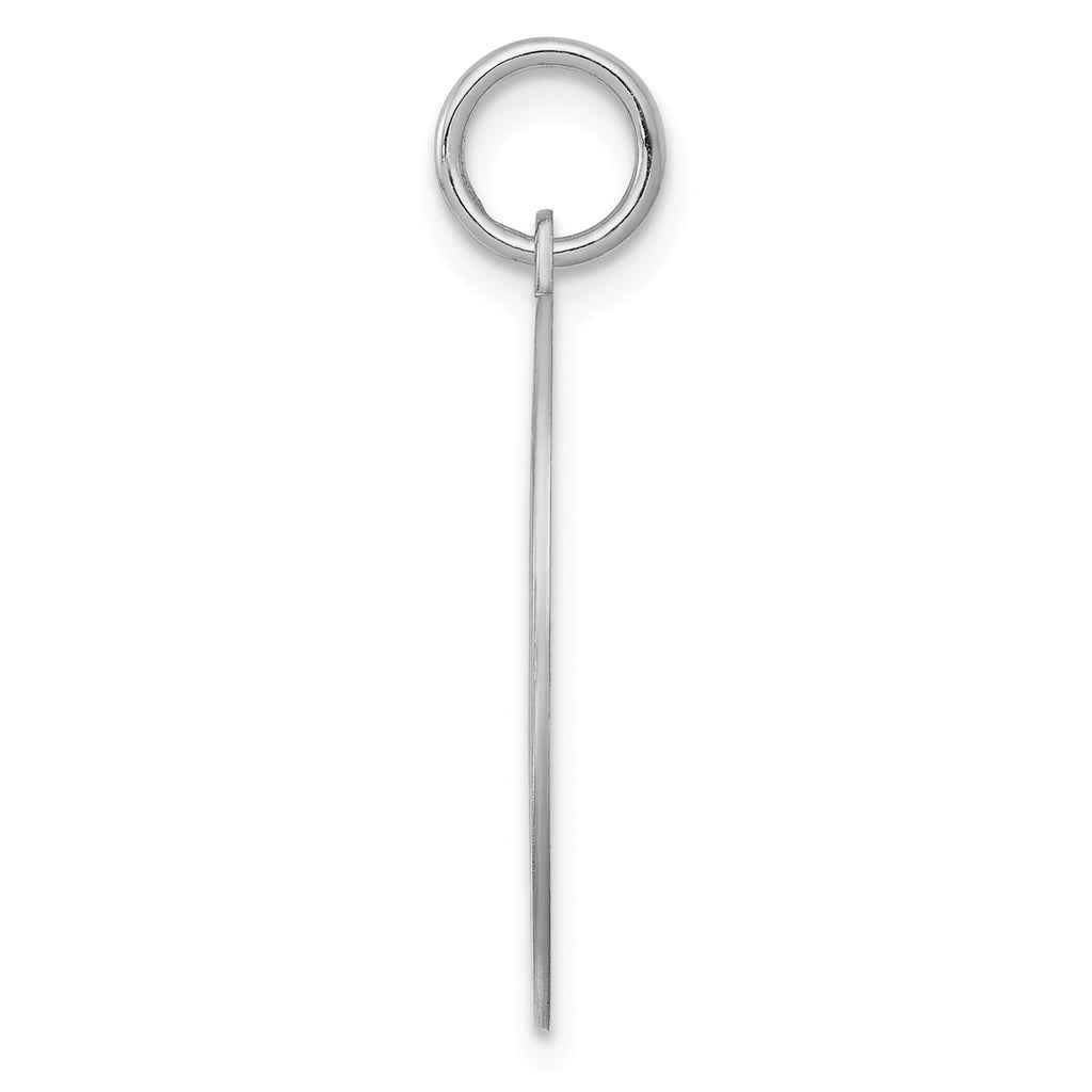 Sterling Silver Rhodium-Plated Initial L Charm Elegant 925 Pendant