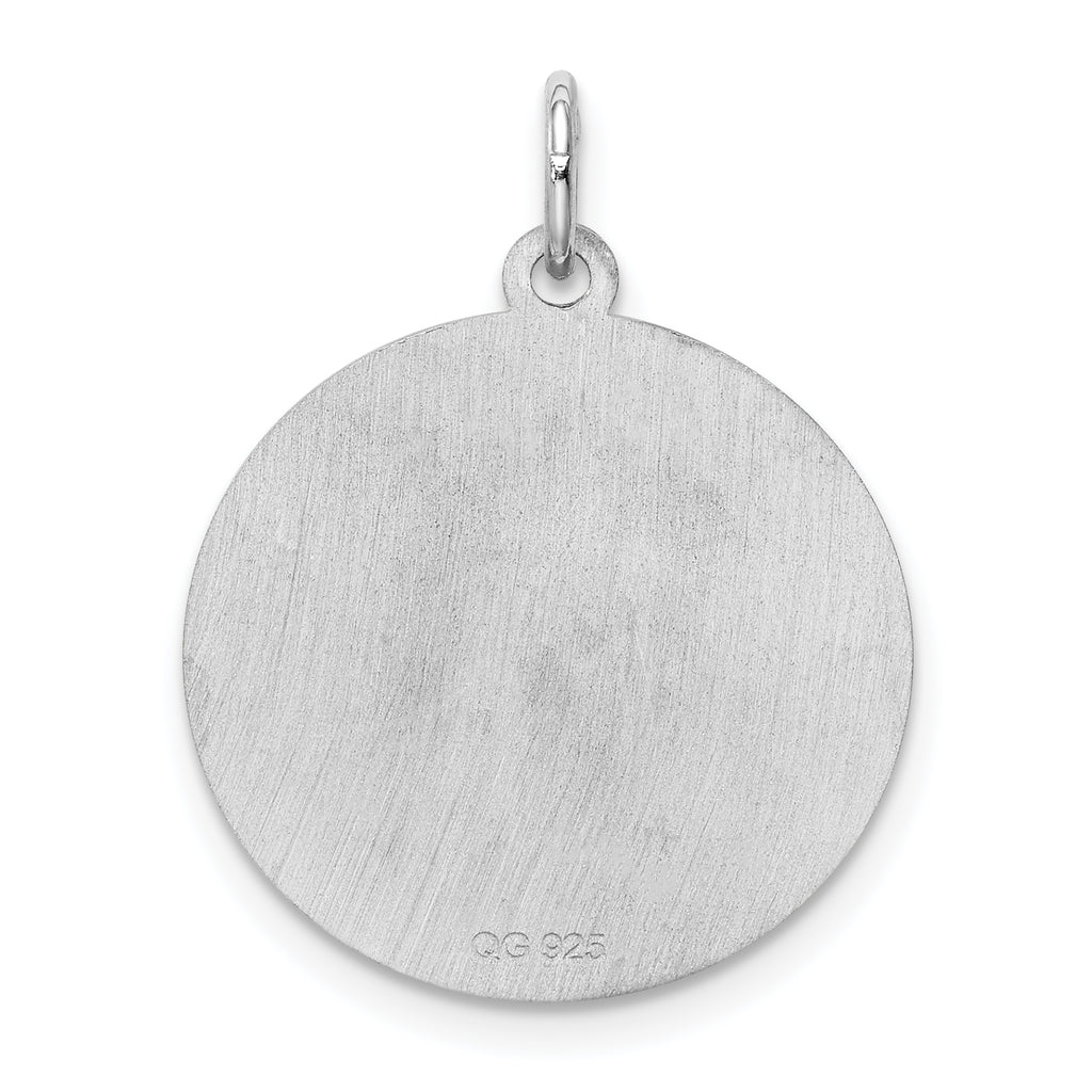 Sterling Silver Rhodium-Plated Initial L Charm Elegant 925 Pendant