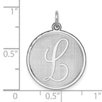 Sterling Silver Rhodium-Plated Initial L Charm Elegant 925 Pendant