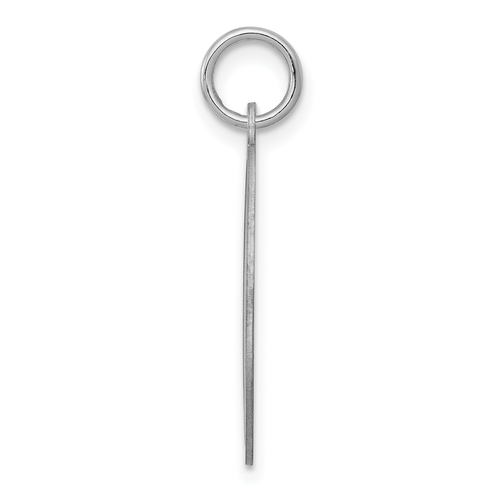 Sterling Silver Rhodium-Plated Initial O Charm Elegant Themed Pendant Secondary image