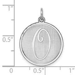Sterling Silver Rhodium-Plated Initial O Charm Elegant Themed Pendant