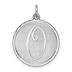Sterling Silver Rhodium-plated Brocaded Letter O Initial Charm