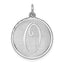Sterling Silver Rhodium-plated Brocaded Letter O Initial Charm