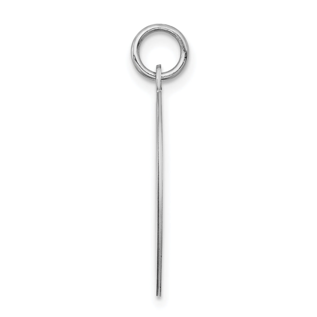 Sterling Silver Rhodium-Plated Initial W Charm Elegant Themed Design