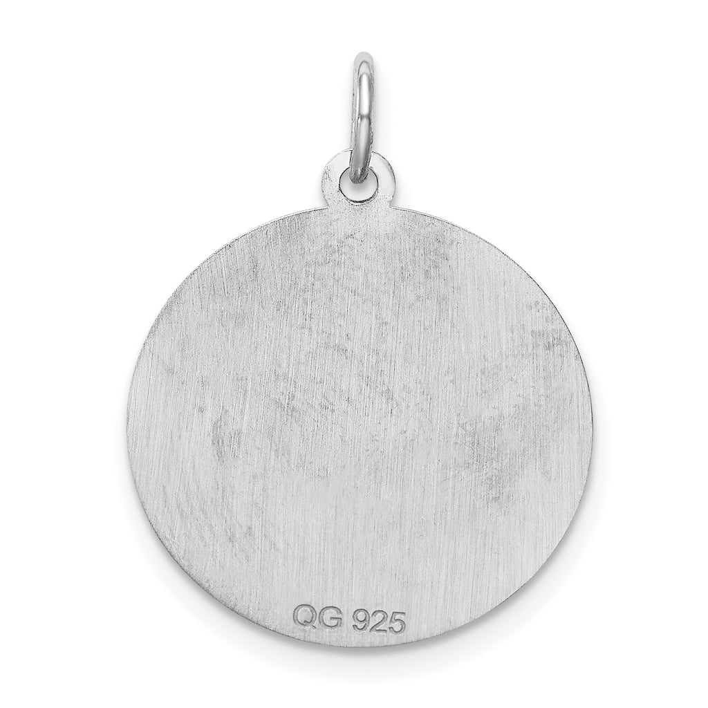 Sterling Silver Rhodium-Plated Initial W Charm Elegant Themed Design