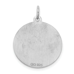 Sterling Silver Rhodium-Plated Initial W Charm Elegant Themed Design