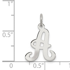 Sterling Silver 925 Rhodium Plated Initial A Charm Elegant Themed Pendant