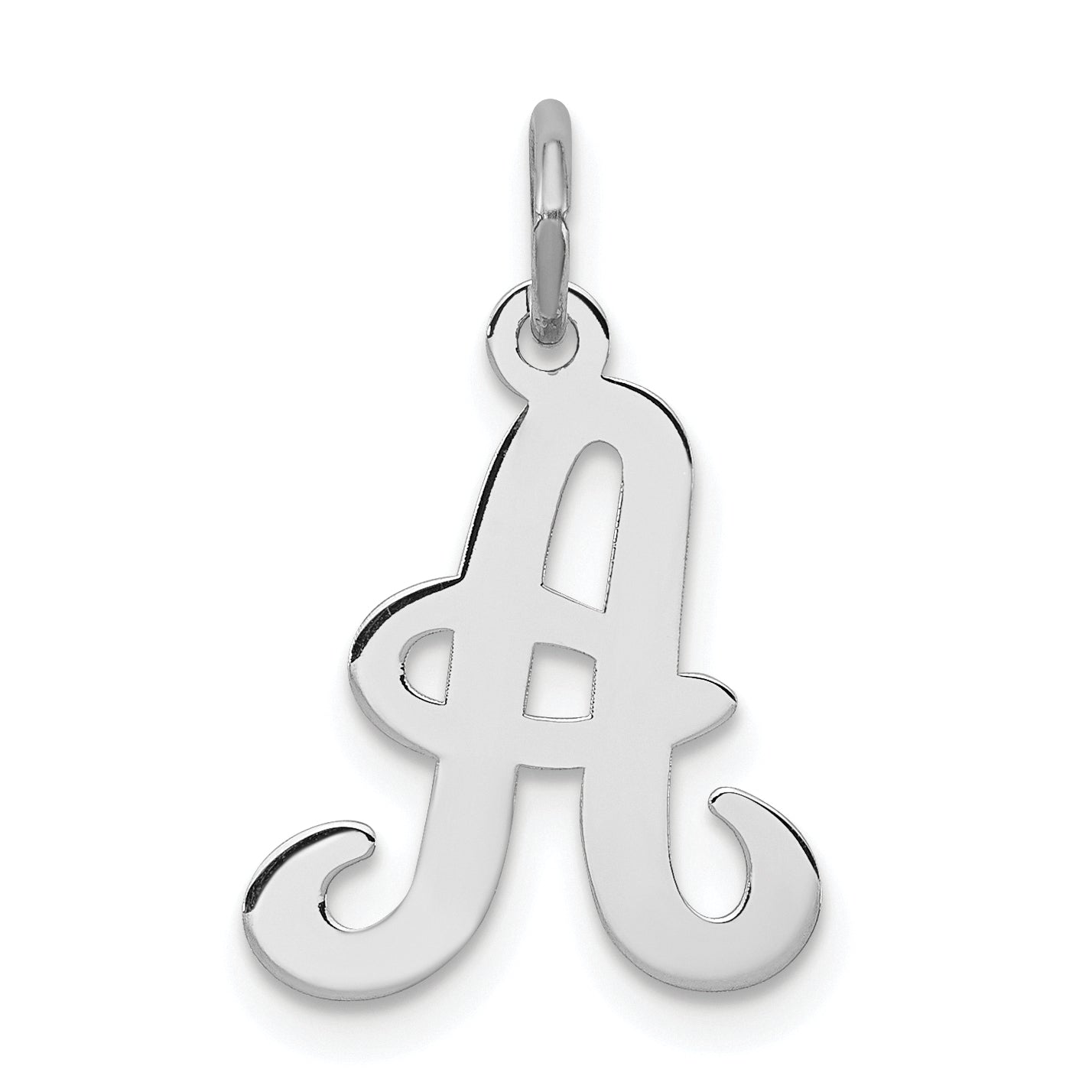 Sterling Silver Rhodium-plated Stamped Letter A Initial Charm Main image
