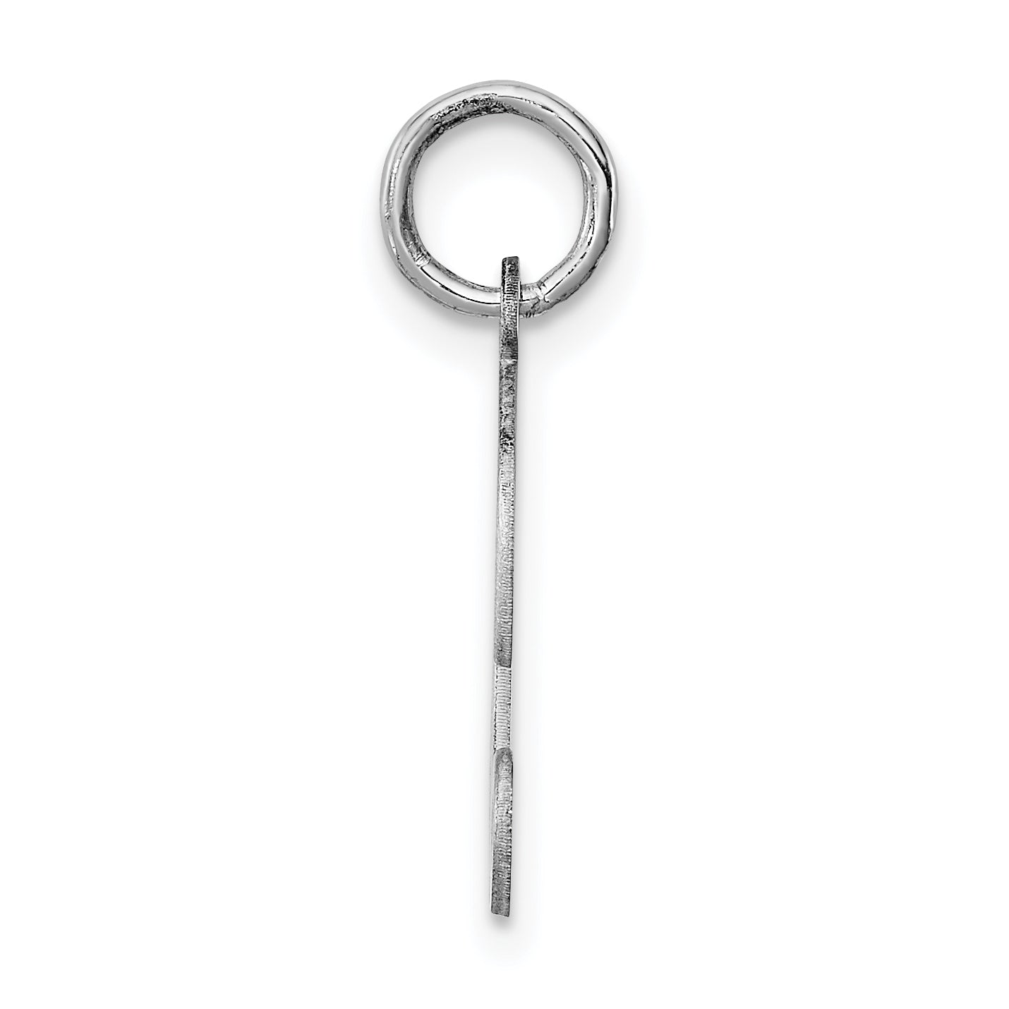 Sterling Silver Rhodium-Plated Initial D Charm with Elegant Design