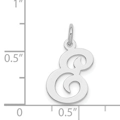 Sophia Jewelers Rhodium-Plated Sterling Silver E Initial Charm