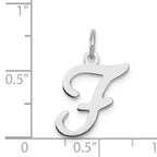 Sterling Silver 925 Letter F Charm with Rhodium Plating Elegant and Personalized