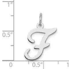 Sterling Silver 925 Letter F Charm with Rhodium Plating Elegant and Personalized