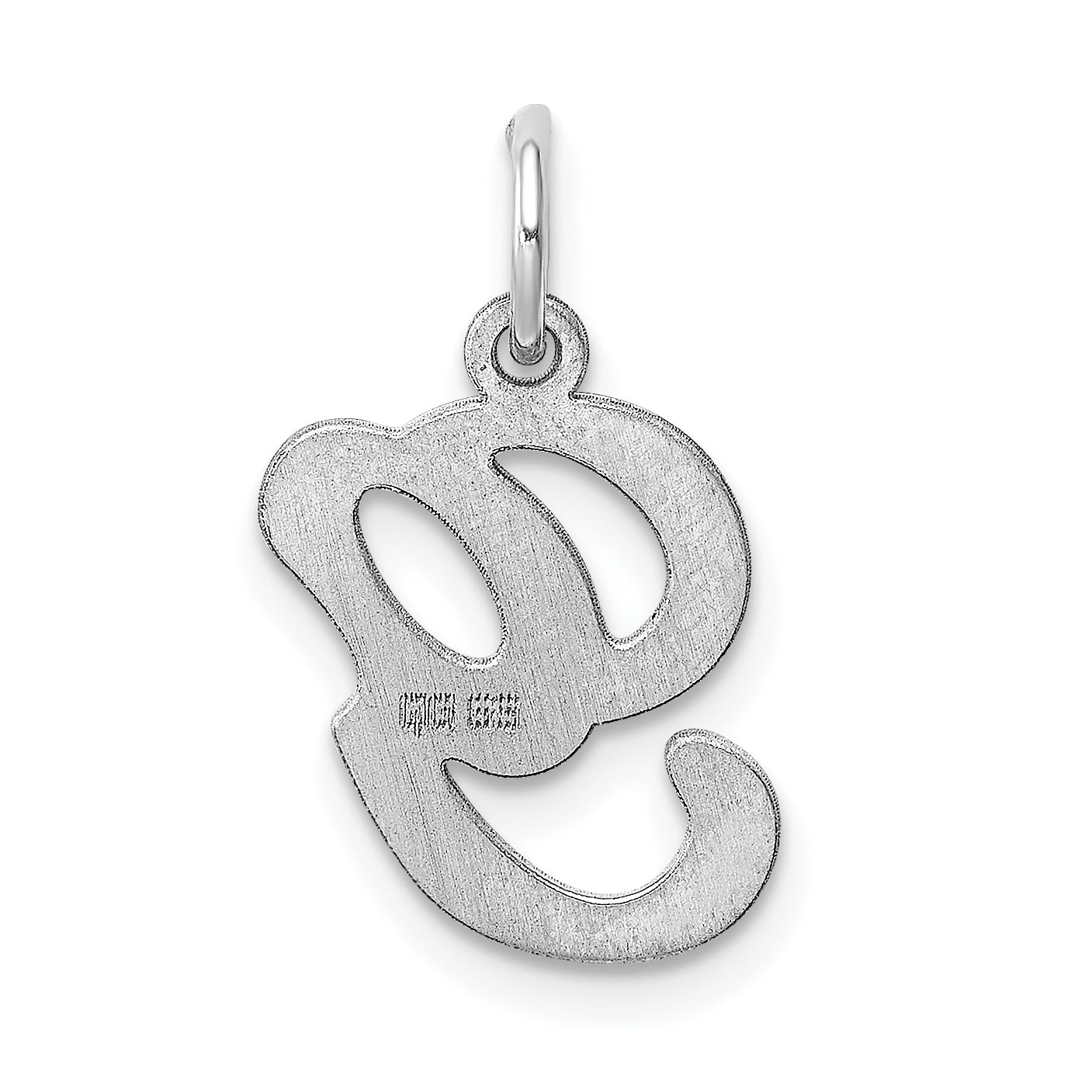 Sterling Silver 925 Initial G Charm with Rhodium Elegant Design